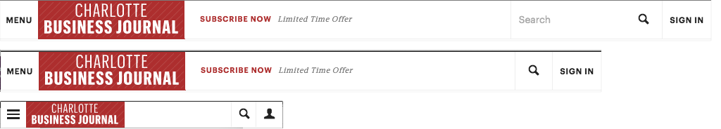 Screenshot of live desktop and mobile navigation